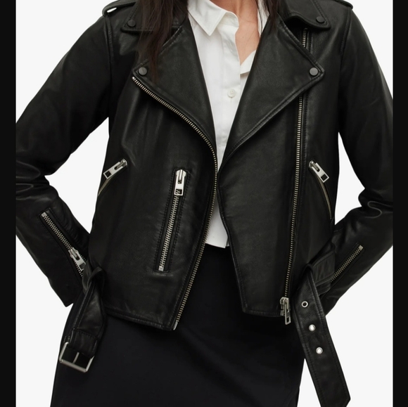 ALLSAINTS Balfern Leather Biker Jacket - Picture 3 of 10